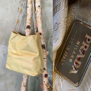 PRADA shoulder tote bag Nappa leather beige